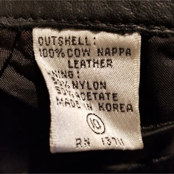 Vintage High Waisted Leather Pants Hi Rise Cow Leather Pockets Zipper Size 10 - Picture 13 of 16